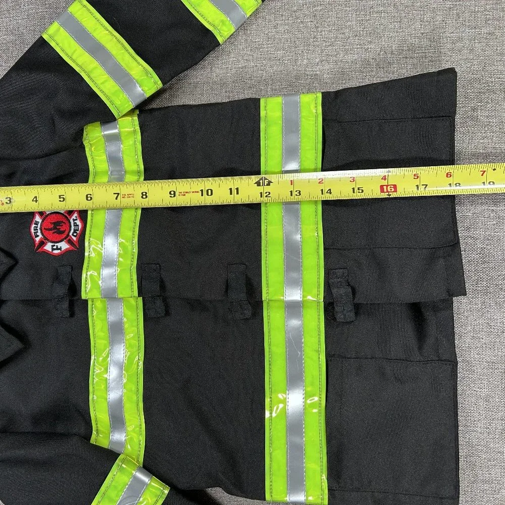 Amscan Kids Black Firefighter Costume with Lime Reflective Stripes - Picture 7 of 11